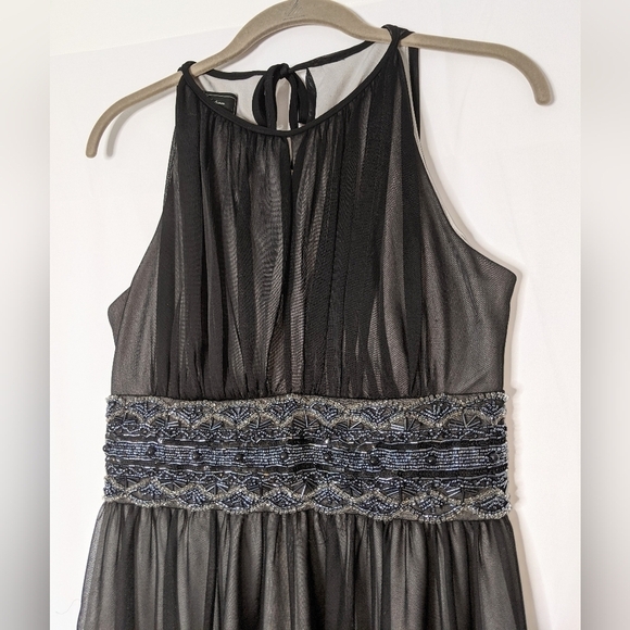 Dress Barn Collection Women's Fancy Sleeveless Dress Sheer Overlay Beaded Size 4 - Picture 2 of 10